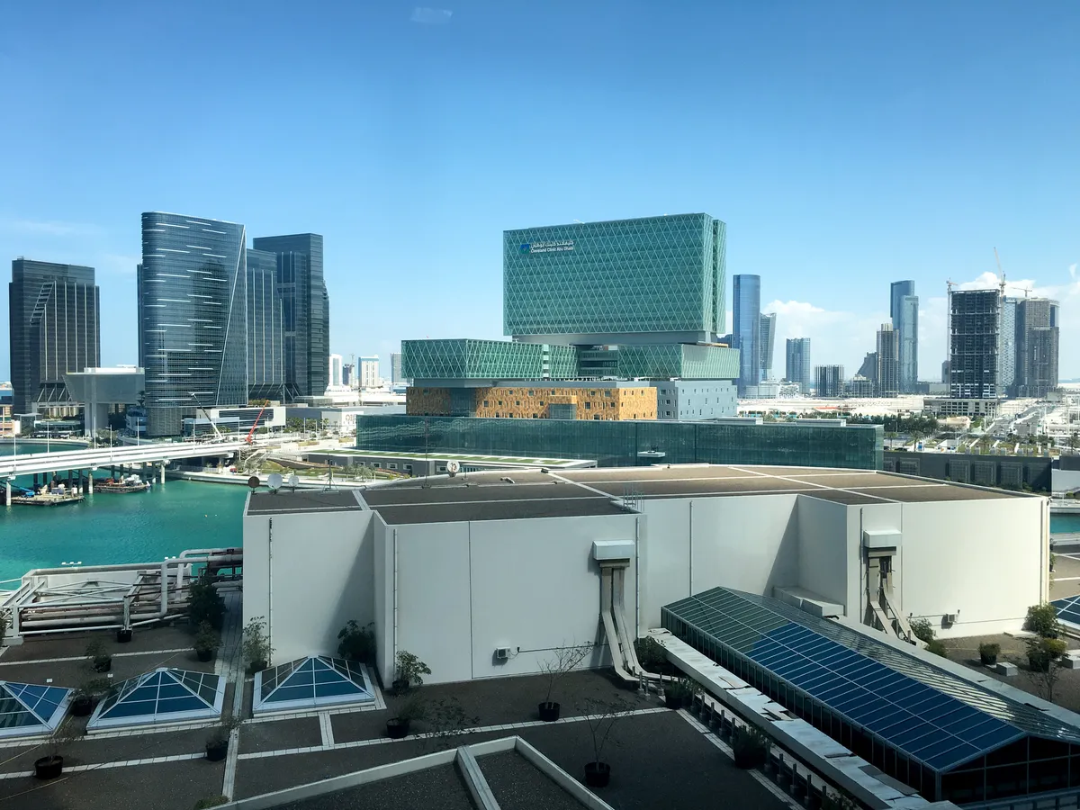 Cleveland Clinic Abu Dhabi and towers on Al Maryah Island